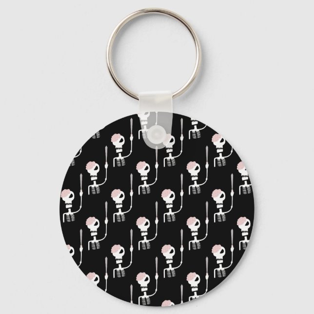 Halloween skeleton with a sword  key ring (Front)