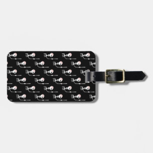 Halloween skeleton with a sword  luggage tag