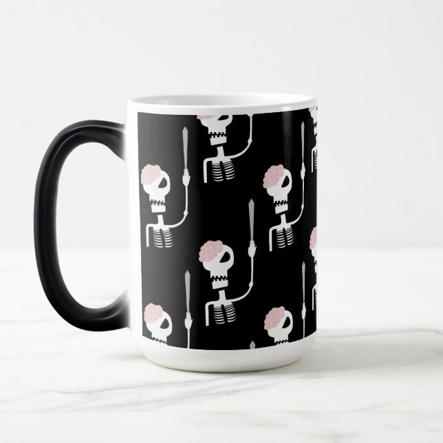 Halloween skeleton with a sword  magic mug (Left)