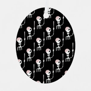 Halloween skeleton with a sword metal tree decoration