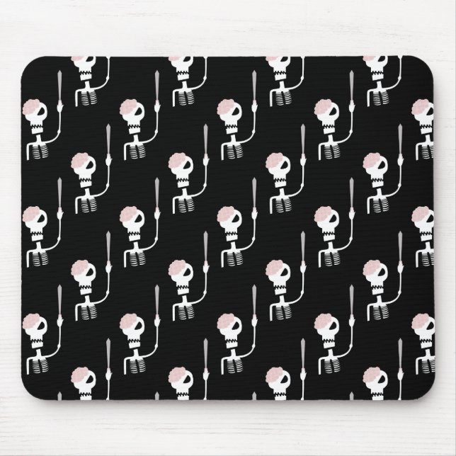 Halloween skeleton with a sword  mouse mat (Front)