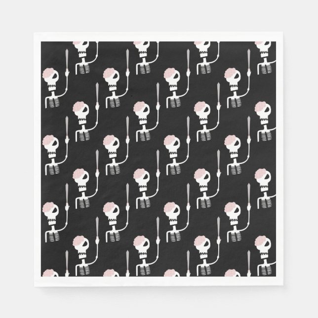 Halloween skeleton with a sword  napkin (Front)
