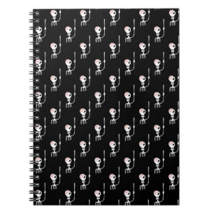 Halloween skeleton with a sword notebook