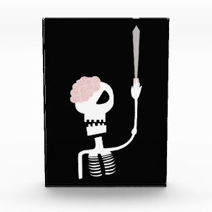 Halloween skeleton with a sword photo block