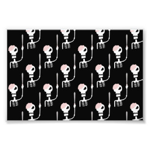 Halloween skeleton with a sword photo print