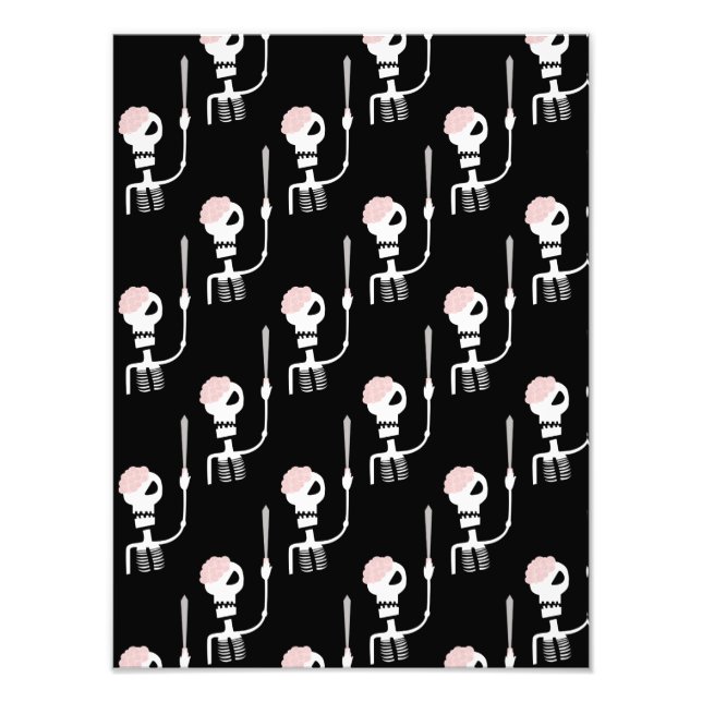 Halloween skeleton with a sword  photo print (Front)