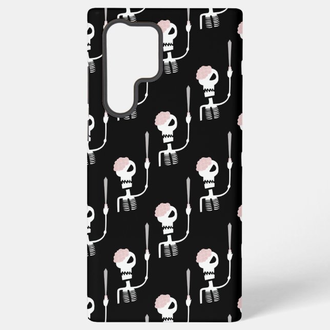 Halloween skeleton with a sword  samsung galaxy s22 ultra case (Back)