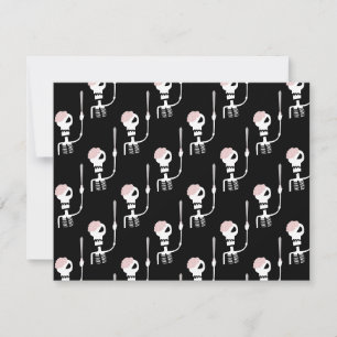 Halloween skeleton with a sword save the date