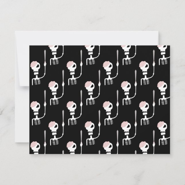 Halloween skeleton with a sword  save the date (Front)