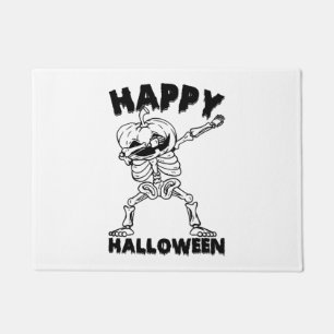 Halloween Skeleton with Pumpkin - Happy Halloween Doormat