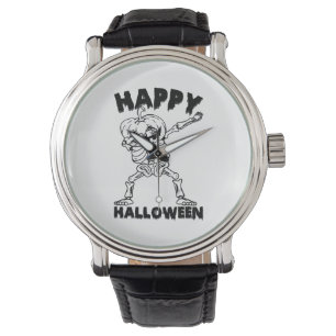 Halloween Skeleton with Pumpkin - Happy Halloween Watch