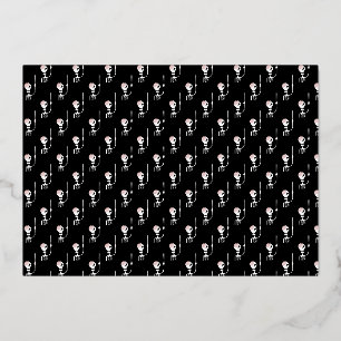Halloween Skeleton with Sword Foil Holiday Card