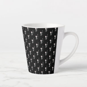 Halloween Skeleton with Sword Latte Mug