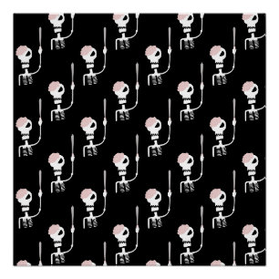 Halloween Skeleton with Sword Poster