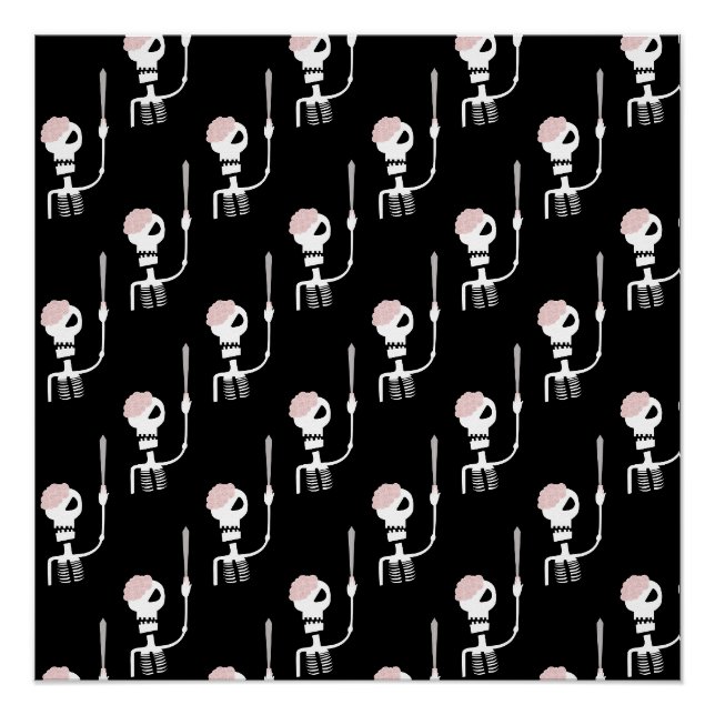 Halloween Skeleton with Sword Poster (Front)