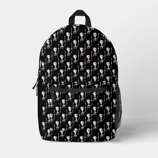 Halloween Skeleton with Sword Printed Backpack (Front)
