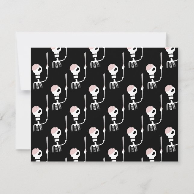 Halloween Skeleton with Sword Save The Date (Front)