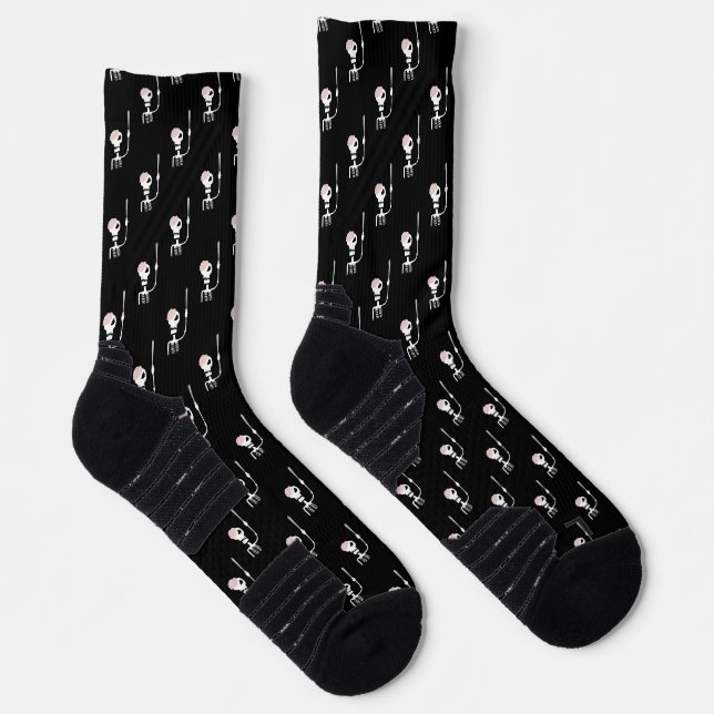 Halloween Skeleton with Sword Socks (Right)