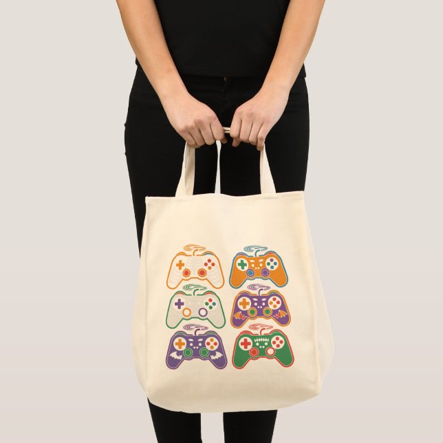 Halloween Skeleton Zombie Gamer Tote Bag (Front (Product))