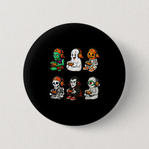 Halloween Skeleton, Zombie Gamer Video Gaming  6 Cm Round Badge