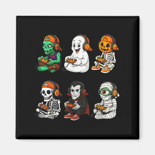 Halloween Skeleton, Zombie Gamer Video Gaming  Magnet