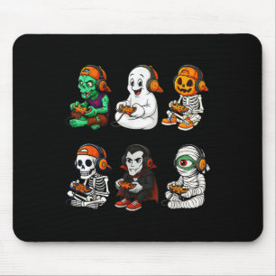 Halloween Skeleton, Zombie Gamer Video Gaming Mouse Mat