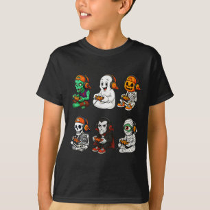 Halloween Skeleton, Zombie Gamer Video Gaming  T-Shirt