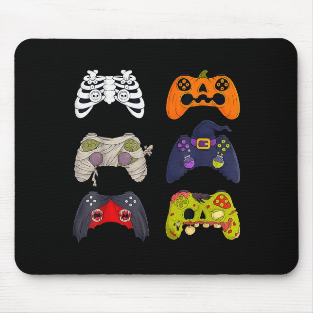 Halloween Skeleton Zombie Gaming Controllers  Mouse Mat (Front)