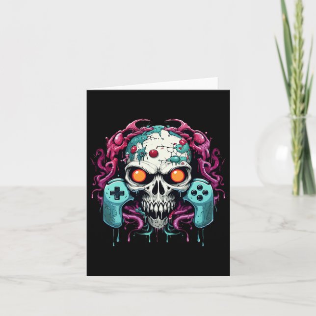 Halloween Skeleton Zombie Gaming Controllers Mummy Card (Front)
