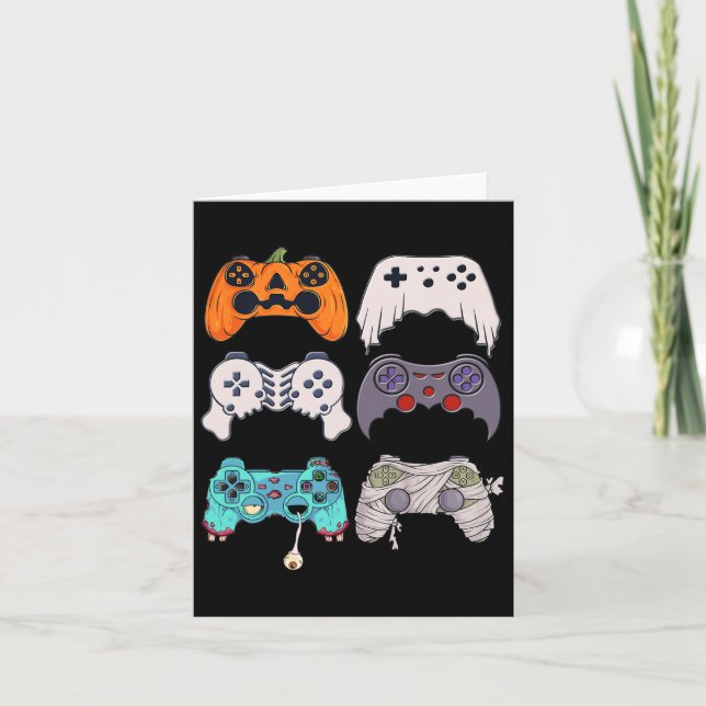 Halloween Skeleton Zombie Gaming Controllers Mummy Card (Front)