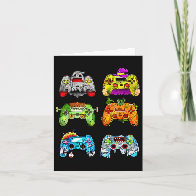 Halloween Skeleton Zombie Gaming Controllers Mummy Card (Front)