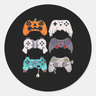 Halloween Skeleton Zombie Gaming Controllers Mummy Classic Round Sticker