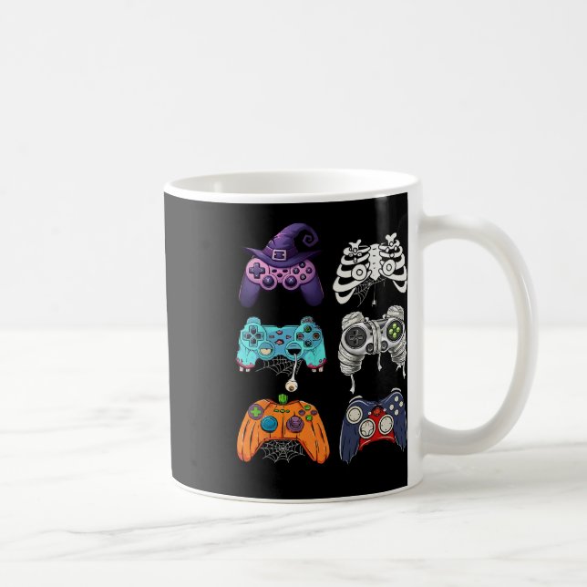 Halloween Skeleton Zombie Gaming Controllers Mummy Coffee Mug (Right)