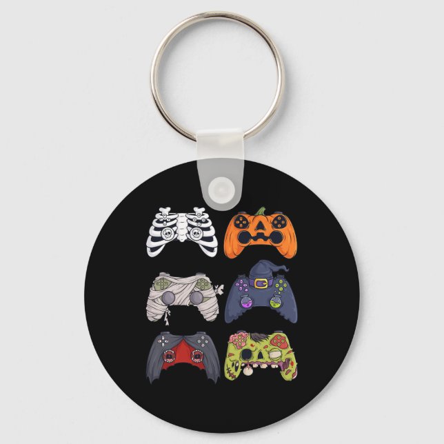 Halloween Skeleton Zombie Gaming Controllers Mummy Key Ring (Front)