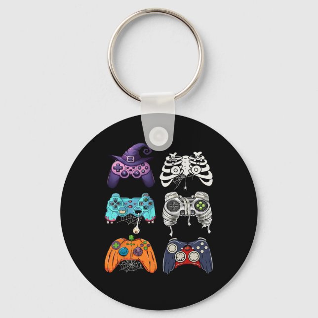 Halloween Skeleton Zombie Gaming Controllers Mummy Key Ring (Front)