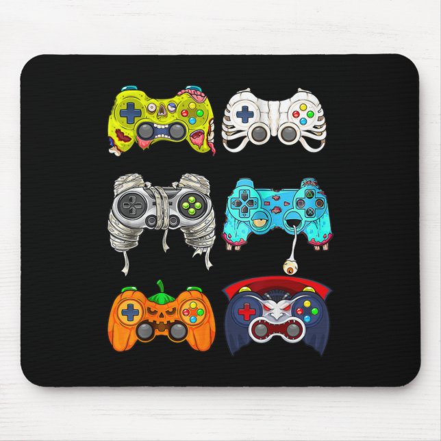 Halloween Skeleton Zombie Gaming Controllers Mummy Mouse Mat (Front)