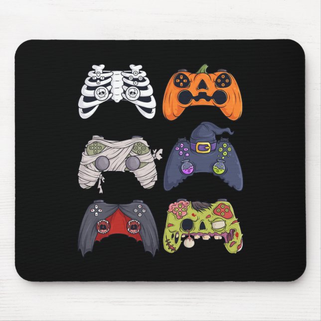 Halloween Skeleton Zombie Gaming Controllers Mummy Mouse Mat (Front)