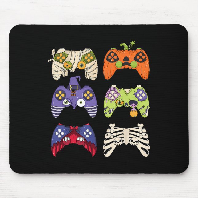 Halloween Skeleton Zombie Gaming Controllers Mummy Mouse Mat (Front)