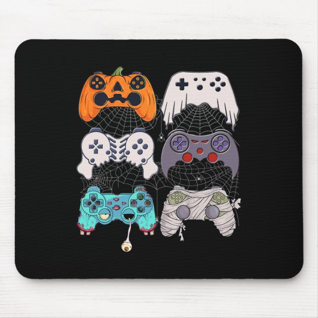 Halloween Skeleton Zombie Gaming Controllers Mummy Mouse Mat (Front)