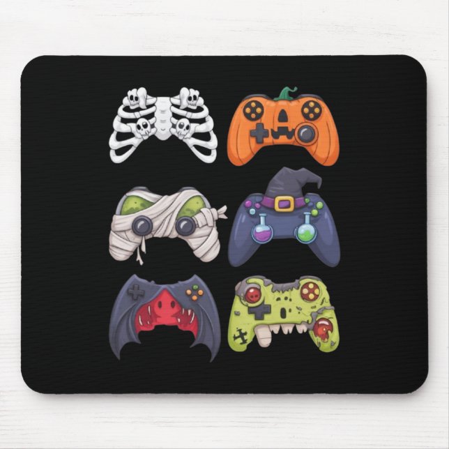 Halloween Skeleton Zombie Gaming Controllers Mummy Mouse Mat (Front)