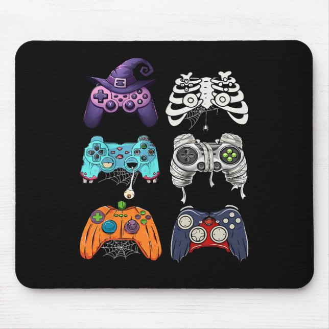 Halloween Skeleton Zombie Gaming Controllers Mummy Mouse Mat (Front)