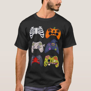 Halloween Skeleton Zombie Gaming Controllers Mummy T-Shirt
