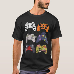 Halloween Skeleton Zombie Gaming Controllers Mummy T-Shirt