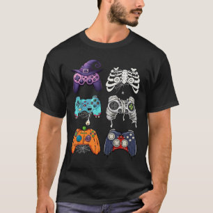 Halloween Skeleton Zombie Gaming Controllers Mummy T-Shirt