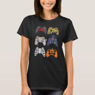 Halloween Skeleton Zombie Gaming Controllers Mummy T-Shirt