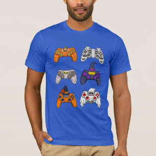 Halloween Skeleton Zombie Gaming Controllers T-Shirt