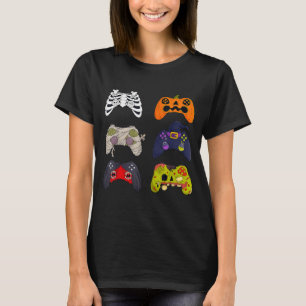 Halloween Skeleton Zombie Gaming Controllers T-Shirt