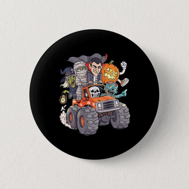 Halloween Skeleton Zombie Monster Truck Vampire Bo 6 Cm Round Badge (Front)
