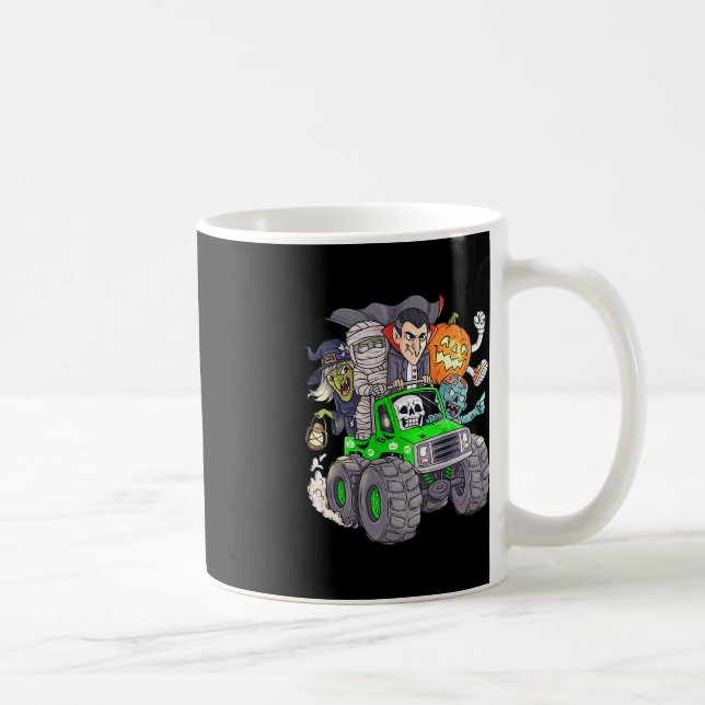 Halloween Skeleton Zombie Monster Truck Vampire Bo Coffee Mug (Right)