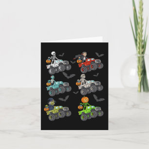 Halloween Skeleton Zombie Riding Monster Truck Vam Card